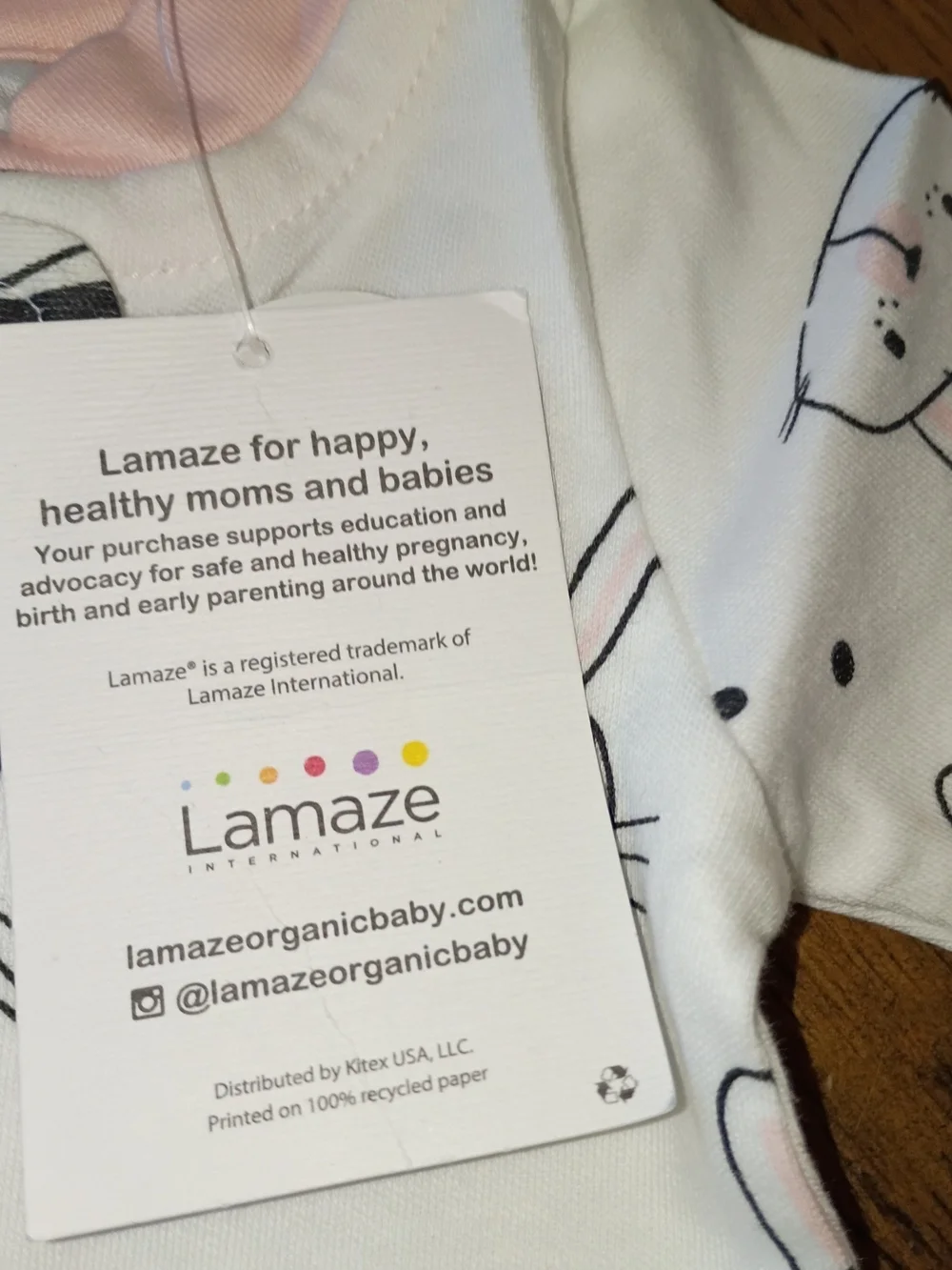 Lamaze White Bunny Print Footed One-Piece with Pink Accents - Pack of 2